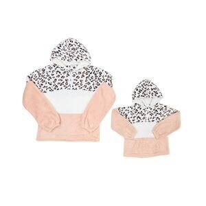 Mommy & Me Leopard Hoodie Set - Matching Fuzzy Hoodies 2X - 7/8